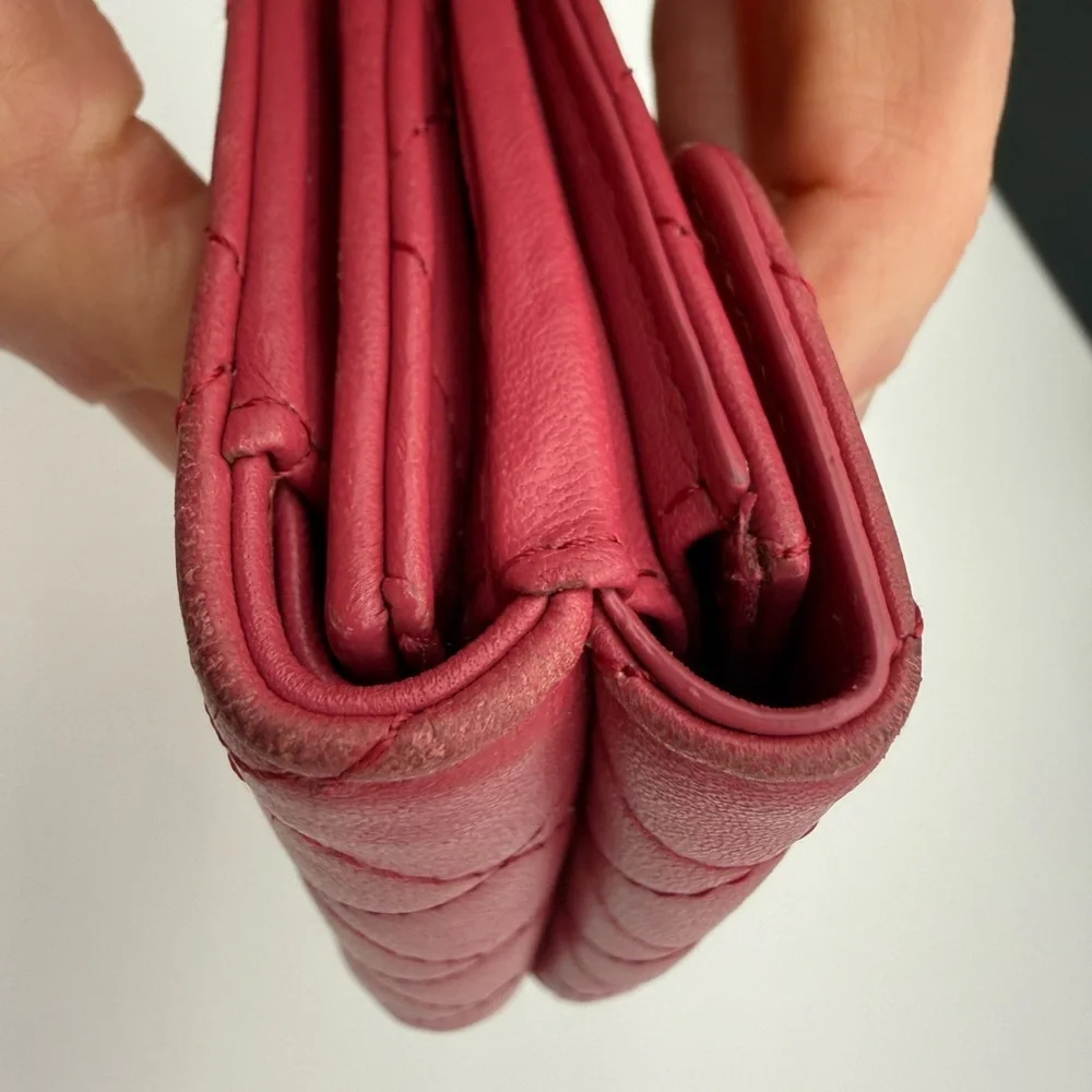 CHANEL Matelasse Classic Small Flap Wallet Tri-fold Pink - Picture 12 of 15